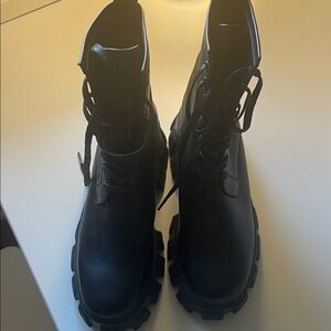 Sleek Black Combat Boots for Women